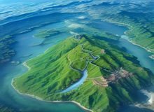 运动健身场景，健身房器械与动感音乐波形图叠加，橙色活力色调
